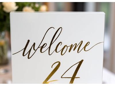 Señalética caligráfica para eventos elegantes